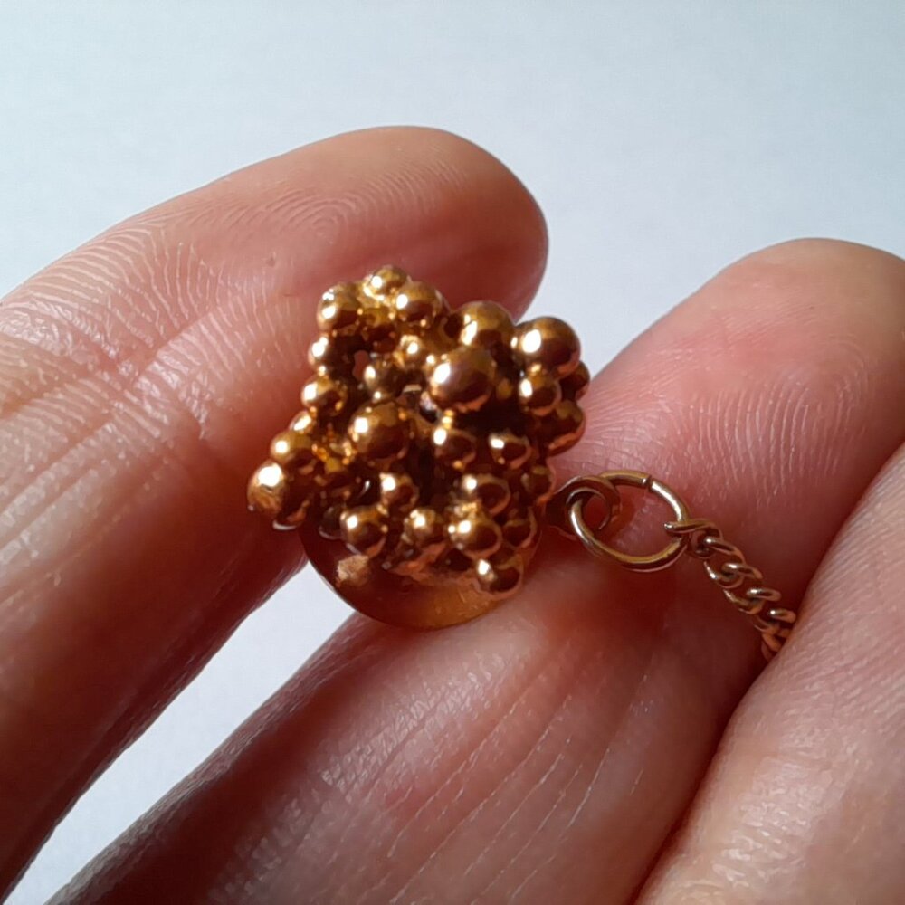 Vintage Tie Tack Pin OB STER - Ostby Barton Cluster Brass Balls Men's